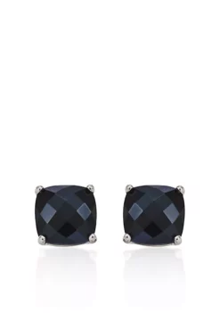 Outlet ❤️ 14k White Gold 8mm Onyx Stud Earrings by Belk & Co. 💯