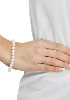 Promo 😀 White Pearl Bracelet in 14K Yellow Gold by Belk & Co. 💯 -DealsBelk & Co. Store Belk 4087