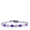 Cheap ⭐ Sterling Silver Amethyst and Rose de France Amethyst Bracelet by Belk & Co. 👍