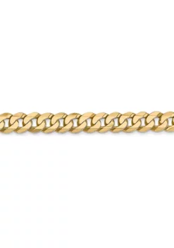 New ⭐ Men's 14K Yellow Gold 4.75 Millimeter Beveled Curb Chain Bracelet by Belk & Co. 🛒