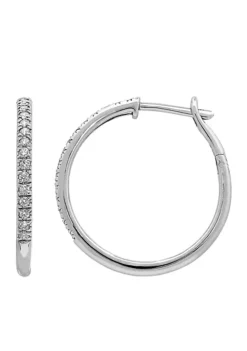 Best reviews of โ 1/4 ct. t.w. Diamond Hoop Earrings in 10k White Gold by Belk & Co. ๐คฉ