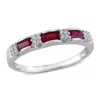 Budget ⌛ 1/2 ct. t.w. Ruby Ring with 1/10 ct. t.w. Diamonds in 10K White Gold by Belk & Co. 😍