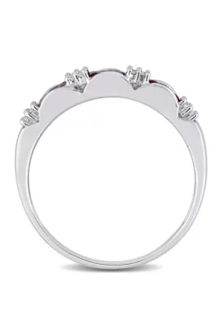 Budget ⌛ 1/2 ct. t.w. Ruby Ring with 1/10 ct. t.w. Diamonds in 10K White Gold by Belk & Co. 😍 -DealsBelk & Co. Store Belk 4139