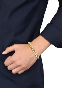 Outlet 🤩 Men's Curb Link Chain Bracelet in 10k Yellow Gold (7 mm/9 in) by Belk & Co. ✨ -DealsBelk & Co. Store Belk 4145