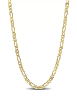 New 🎁 18k Yellow Gold Plated Sterling Silver 3.8mm Figaro Chain Necklace by Belk & Co. ✔️ -DealsBelk & Co. Store Belk 4155