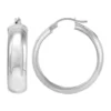 Flash Sale 😀 8 Millimeter x 30 Millimeter Flex Hoop Earrings in Sterling Silver by Belk & Co. ✔️