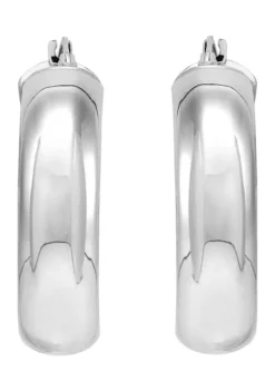 Flash Sale 😀 8 Millimeter x 30 Millimeter Flex Hoop Earrings in Sterling Silver by Belk & Co. ✔️ -DealsBelk & Co. Store Belk 4157