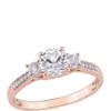 Brand new 😉 1.3 ct. t.w. Lab Created White Sapphire and 1/10 ct. t.w. Diamond 3 Stone Engagement Ring in 10K Rose Gold by Belk & Co. ⭐