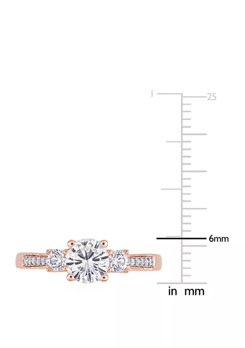 Brand new ๐ 1.3 ct. t.w. Lab Created White Sapphire and 1/10 ct. t.w. Diamond 3 Stone Engagement Ring in 10K Rose Gold by Belk & Co. โญ 4 Brand new ๐ 1.3 ct. t.w. Lab Created White Sapphire and 1/10 ct. t.w. Diamond 3 Stone Engagement Ring in 10K Rose Gold by Belk & Co. โญ - Image 4
