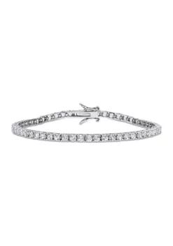 Best reviews of 🛒 Lab Created 8.25 CT TGW Created White Sapphire Tennis Bracelet in Sterling Silver by Belk & Co. 🔥