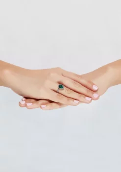 Wholesale 🧨 Lab Created 1.58 ct. t.w. Emerald and Created White Sapphire Ring in Sterling Silver by Belk & Co. 🌟 -DealsBelk & Co. Store Belk 4195