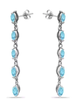 Top 10 ⌛ 1.4 ct. t.w. Blue Topaz Linear Drop Earrings, Sterling Silver by Belk & Co. 😍 -DealsBelk & Co. Store Belk 4204