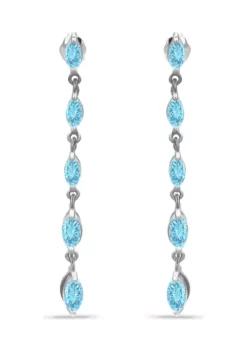 Top 10 ⌛ 1.4 ct. t.w. Blue Topaz Linear Drop Earrings, Sterling Silver by Belk & Co. 😍 -DealsBelk & Co. Store Belk 4206