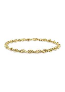 Best reviews of 😉 18k Yellow Gold Plated Sterling Silver 3.7mm Singapore Chain Bracelet, 7.5" by Belk & Co. 🤩 -DealsBelk & Co. Store Belk 4216
