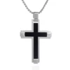 Flash Sale 🤩 Men's Stainless Steel and Black Resin Cross Pendant by Belk & Co. ⌛