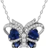 Brand new 😍 Lab Created 3.26 ct. t.w. Synthetic Blue and Created White Sapphire Butterfly Necklace on 18 Inch Chain, Sterling Silver by Belk & Co. 😀