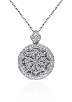 Cheap 💯 1/10 ct. t.w. Diamond Locket Pendant in Sterling Silver by Belk & Co. 😀