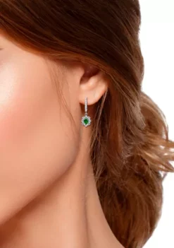 Wholesale 👏 Lab Created 1.2 ct. t.w. Created Light Green Quartz and Created White Sapphire Drop Lever Back Earrings, Sterling Silver by Belk & Co. 🔥 -DealsBelk & Co. Store Belk 4255