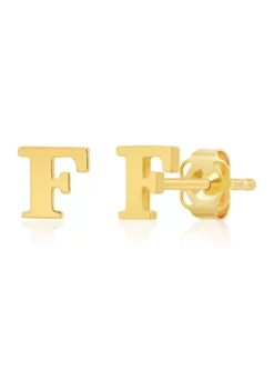 Deals 🤩 14K Yellow Gold Letter (F) Stud Earrings by Belk & Co. 👏 -DealsBelk & Co. Store Belk 4258