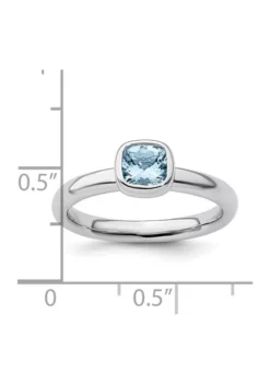 Flash Sale 😉 1/2 ct. t.w. Cushion-cut Aquamarine Stackable Expressions Ring in Sterling Silver by Belk & Co. 😉 -DealsBelk & Co. Store Belk 4269