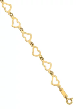 Best deal 🌟 14K Yellow Gold Flat Open Hearts 7.5-Inch Bracelet by Belk & Co. 🧨 -DealsBelk & Co. Store Belk 4286