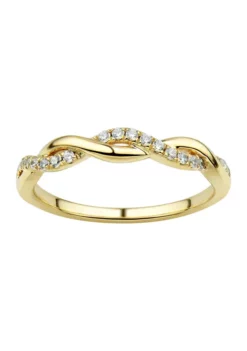 Outlet 😀 1/8 ct. t.w. Diamond Wedding Ring in 10K Yellow Gold by Belk & Co. 👏