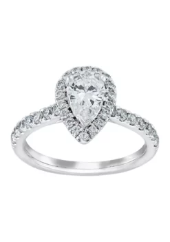 Cheapest 😉 Grown With Love 1.25 ct. t.w. Lab Created Pear Diamond Halo Ring in 14K White Gold by Belk & Co. ✨