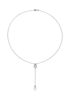 Hot Sale ⌛ 1/5 CT TGW White Topaz and 8 - 8.5 MM White Cultured Freshwater Pearl Drop Pendant with Chain in Sterling Silver by Belk & Co. 👍 -DealsBelk & Co. Store Belk 4313