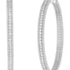 Wholesale 😍 1/2 ct. t.w. Diamond Hoop Earrings in Sterling Silver by Belk & Co. 👏