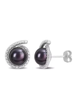 Wholesale ๐ 8-8.5mm Black Freshwater Cultured Pearl and Diamond Accent Swirl Stud Earrings in Sterling Silver by Belk & Co. โค๏ธ 7 Wholesale ๐ 8-8.5mm Black Freshwater Cultured Pearl and Diamond Accent Swirl Stud Earrings in Sterling Silver by Belk & Co. โค๏ธ -DealsBelk & Co. Store Belk 4324