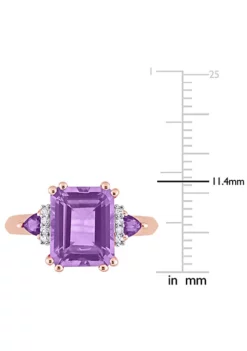 Cheap 🎁 Amethyst and Rose de France with Diamond Accent Cocktail Ring in 18K Rose Gold Plated Sterling Silver by Belk & Co. 😀 -DealsBelk & Co. Store Belk 4327