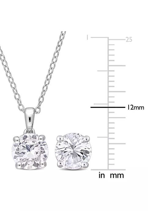 Cheapest ๐งจ Lab Created 4 7/8 CT TGW Created White Sapphire Solitaire Stud Earring and Pendant with chain Set in Sterling Silver by Belk & Co. ๐ 2 Cheapest ๐งจ Lab Created 4 7/8 CT TGW Created White Sapphire Solitaire Stud Earring and Pendant with chain Set in Sterling Silver by Belk & Co. ๐ - Image 2