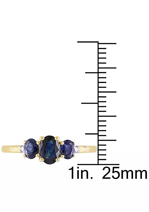 Buy ๐ 1 ct. t.g.w. Blue Sapphire and 1/10 ct. t.w. Diamond 3-Stone Ring in 10K Yellow Gold by Belk & Co. โญ 5 Buy ๐ 1 ct. t.g.w. Blue Sapphire and 1/10 ct. t.w. Diamond 3-Stone Ring in 10K Yellow Gold by Belk & Co. โญ - Image 5