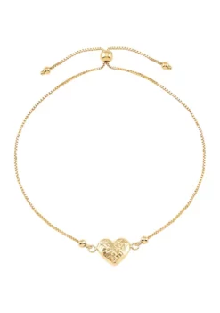 Flash Sale 👍 Heart Center Bolo on Box Chain Bracelet in 14K Yellow Gold by Belk & Co. 😍