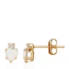 New 🎉 Kids Cubic Zirconia & Created Opal Stud Earrings in 14K Yellow Gold by Belk & Co. 🎁