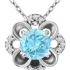 Discount ✔️ 7/8 ct. t.w. Blue and White Topaz Flower Necklace, Sterling Silver by Belk & Co. 💯