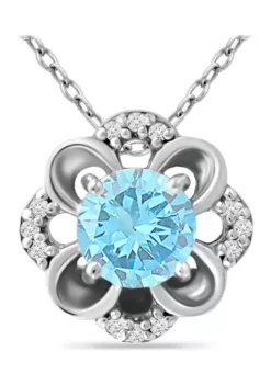 Discount โ๏ธ 7/8 ct. t.w. Blue and White Topaz Flower Necklace, Sterling Silver by Belk & Co. ๐ฏ 9 Discount โ๏ธ 7/8 ct. t.w. Blue and White Topaz Flower Necklace, Sterling Silver by Belk & Co. ๐ฏ -DealsBelk & Co. Store Belk 4372