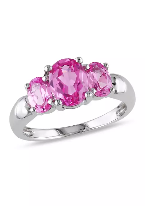 Cheapest ๐ Lab Created 3 1/6 CT TGW Oval Cut Created Pink Sapphire 3-Stone Ring in Sterling Silver by Belk & Co. ๐ฏ 1 Cheapest ๐ Lab Created 3 1/6 CT TGW Oval Cut Created Pink Sapphire 3-Stone Ring in Sterling Silver by Belk & Co. ๐ฏ