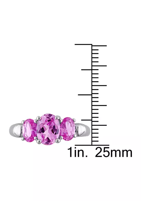 Cheapest ๐ Lab Created 3 1/6 CT TGW Oval Cut Created Pink Sapphire 3-Stone Ring in Sterling Silver by Belk & Co. ๐ฏ 2 Cheapest ๐ Lab Created 3 1/6 CT TGW Oval Cut Created Pink Sapphire 3-Stone Ring in Sterling Silver by Belk & Co. ๐ฏ - Image 2