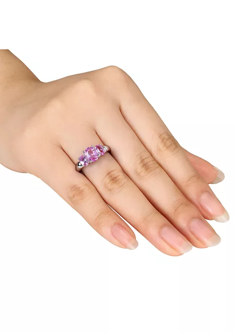 Cheapest ๐ Lab Created 3 1/6 CT TGW Oval Cut Created Pink Sapphire 3-Stone Ring in Sterling Silver by Belk & Co. ๐ฏ 4 Cheapest ๐ Lab Created 3 1/6 CT TGW Oval Cut Created Pink Sapphire 3-Stone Ring in Sterling Silver by Belk & Co. ๐ฏ - Image 4