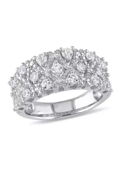 Best Sale ๐ฏ Lab Created 1.3 CT TGW Created White Sapphire Lattice Ring in Sterling Silver by Belk & Co. ๐