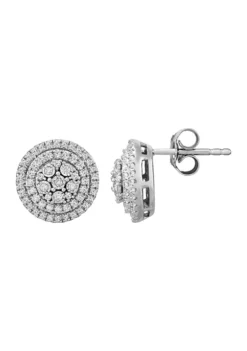 Budget ✔️ 1/2 ct. t.w. Round Stud Earrings in Sterling Silver by Belk & Co. 🛒
