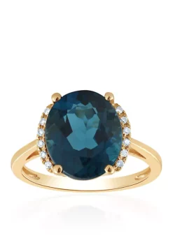 Wholesale ⭐ 10k London Blue Topaz and Diamond Ring by Belk & Co. 🔥