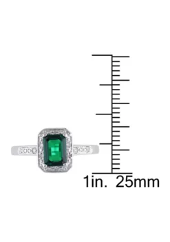 Brand new 😉 7/8 ct. t.w. Created Emerald and Diamond-Accent Halo Ring in 10k White Gold by Belk & Co. 🔥 -DealsBelk & Co. Store Belk 4410