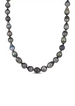 Best reviews of ๐ 8-11MM Black Tahitian Cultured Pearl Graduated Necklace with Sterling Silver Ball Clasp by Belk & Co. ๐