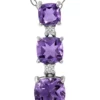 Outlet 😉 2.43 ct. t.w. Amethyst and Created White Sapphire 3-Stone Necklace on 18 Inch Chain, Sterling Silver by Belk & Co. 🎉