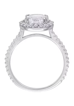 Buy 🥰 Lab Created 3 ct. t.w. Created White Sapphire Halo Ring in Sterling Silver by Belk & Co. 🎉 -DealsBelk & Co. Store Belk 4424
