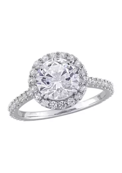 Buy 🥰 Lab Created 3 ct. t.w. Created White Sapphire Halo Ring in Sterling Silver by Belk & Co. 🎉 -DealsBelk & Co. Store Belk 4427