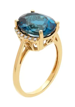 Wholesale ⭐ 10k London Blue Topaz and Diamond Ring by Belk & Co. 🔥 -DealsBelk & Co. Store Belk 443