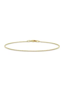 Best Sale 🌟 18k Yellow Gold Plated Sterling Silver 1mm Ball Chain Bracelet by Belk & Co. 💯